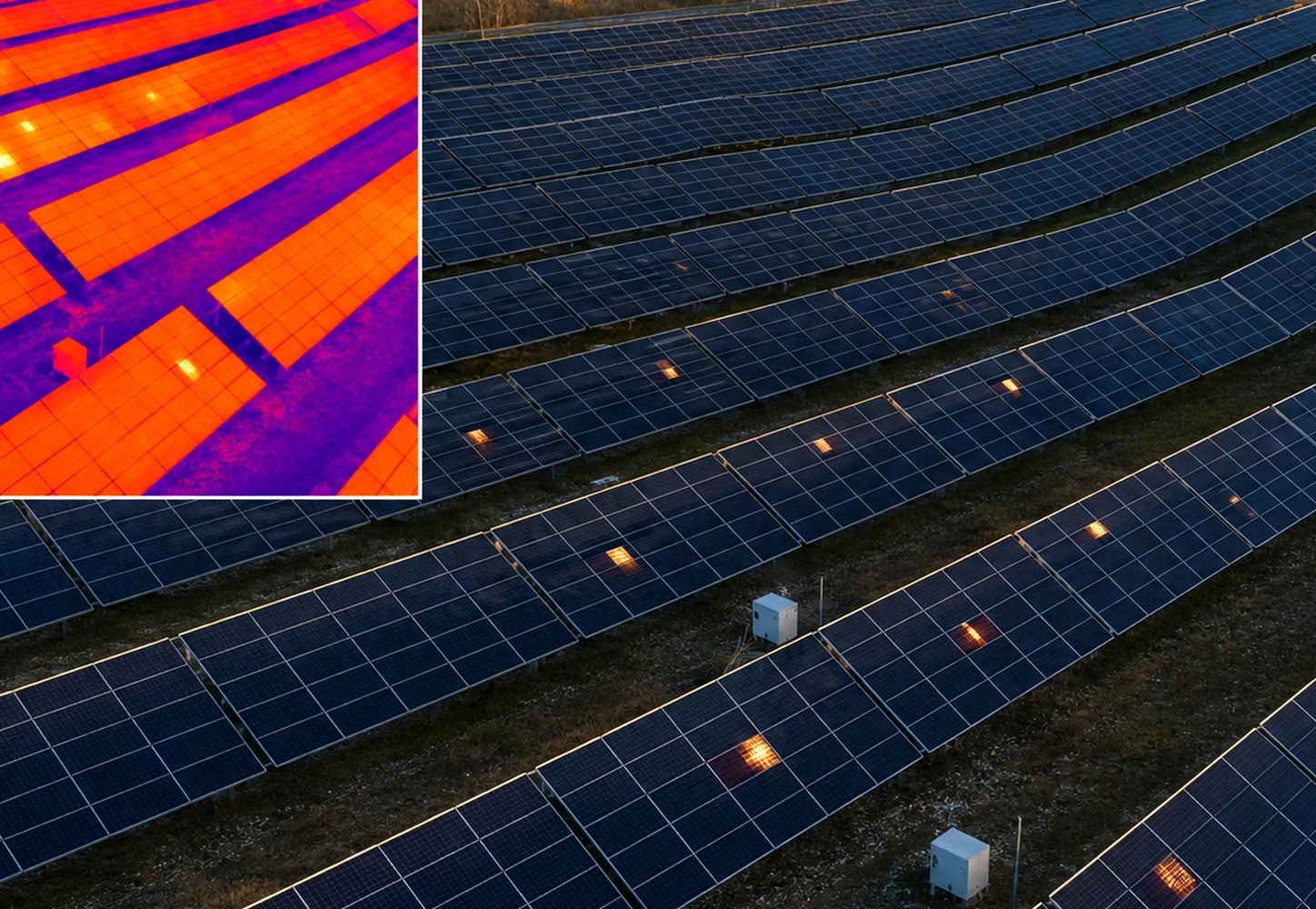 Termografia fotovoltaico su impianto solare