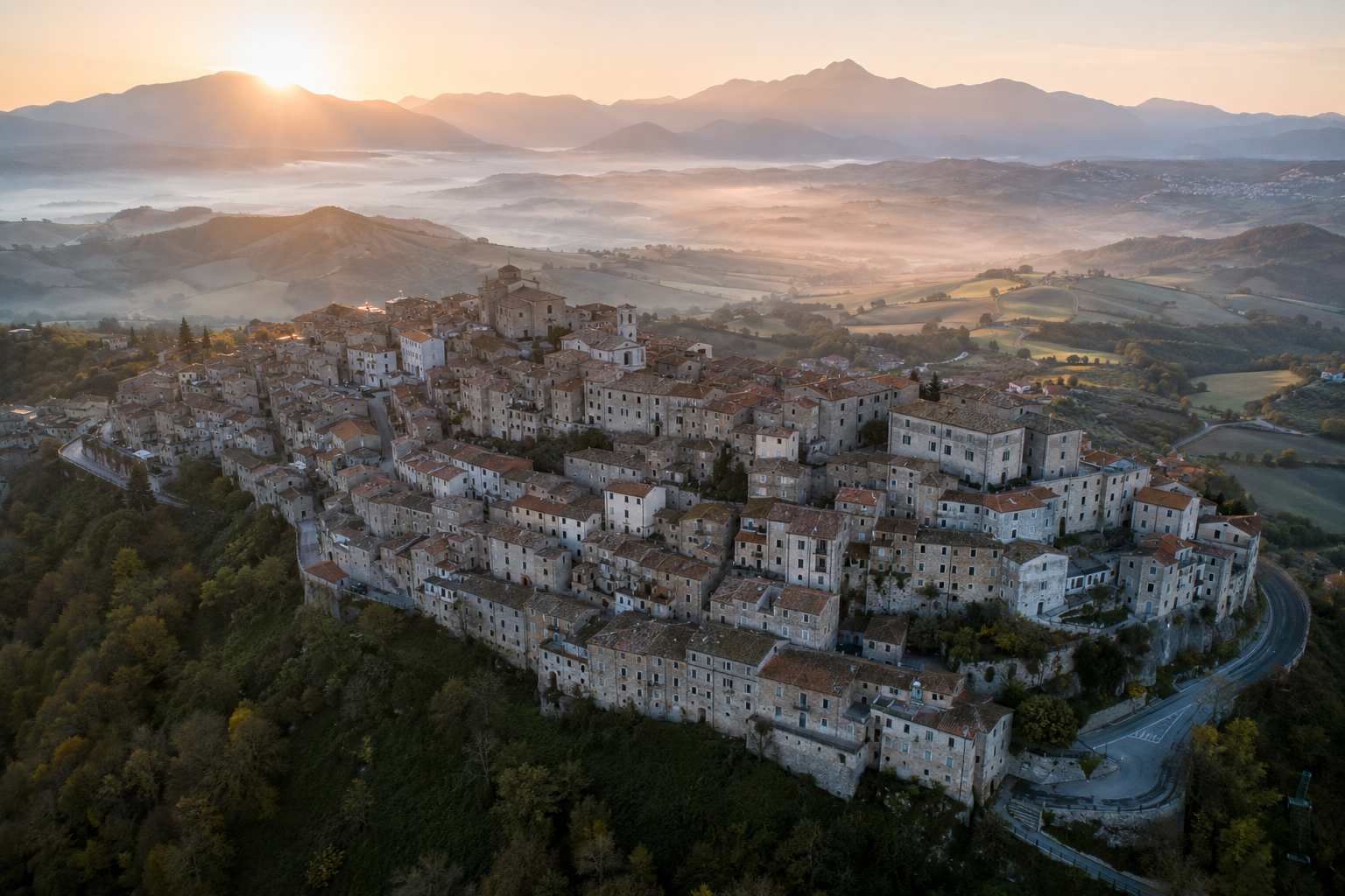 Borgo italiano ripreso dall'alto